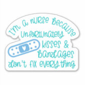 おもしろいキス包帯ナースライフデカールシール シール (正面)