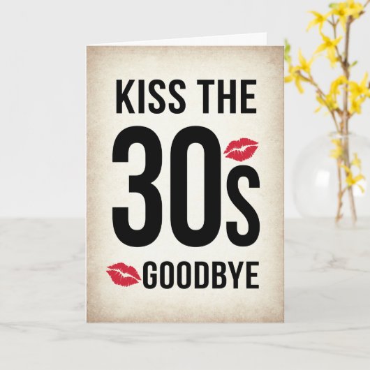 おもしろいキス30sさようなら40thバースデーカード カード (黄色い花)