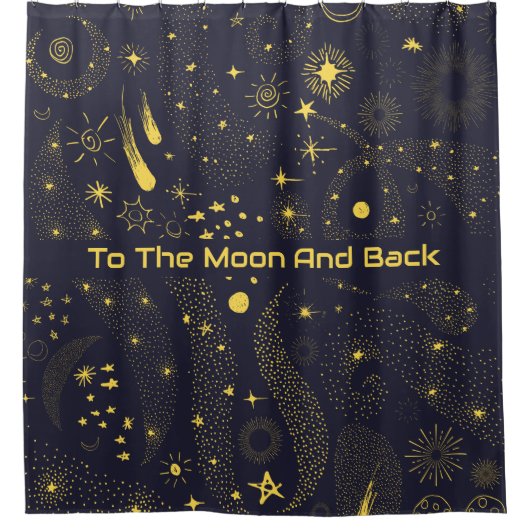 おもしろいキッズアウタースペース銀河系星座 シャワーカーテン (正面)