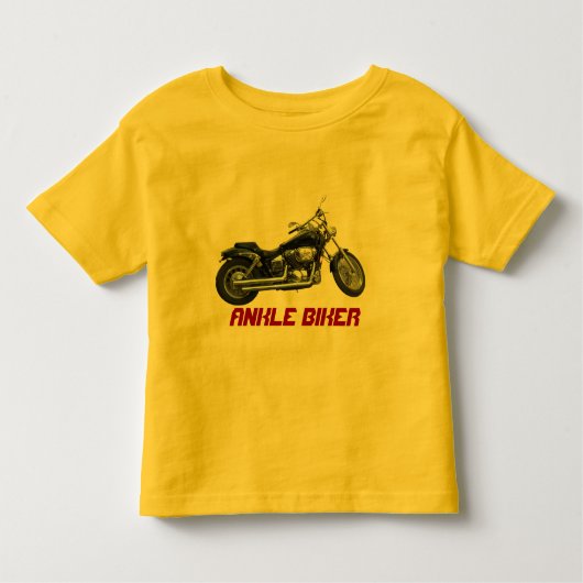 おもしろいキッズアンクルバイクもしくは自転車に乗る人バイクデザイン トドラーTシャツ (正面)
