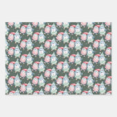 おもしろいキッズウォーターカラークリスマスホリデー ラッピングペーパーシート (正面2)