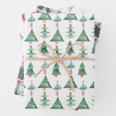 おもしろいキッズウォーターカラークリスマスホリデー ラッピングペーパーシート (インサイチュ)