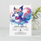 おもしろいキッズキツネ誕生日 招待状 (スタンド正面)