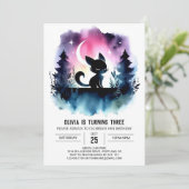 おもしろいキッズキャット誕生日 招待状 (スタンド正面)