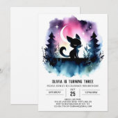 おもしろいキッズキャット誕生日 招待状 (正面/裏面)