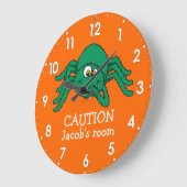おもしろいキッズスパイダー注意ウォールクロック ラージ壁時計 (傾斜)