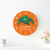 おもしろいキッズスパイダー注意ウォールクロック ラージ壁時計 (ホーム)