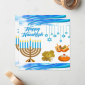 おもしろいキッズハヌカー（ユダヤ教の祭り）カードコイン浚渫（ユダヤ教）メノラー ノートカード (正面/裏面インサイチュ)