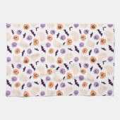 おもしろいキッズハロウィンパターン キッチンタオル (横)