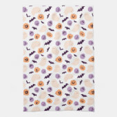 おもしろいキッズハロウィンパターン キッチンタオル (縦)