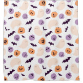 おもしろいキッズハロウィンパターン シャワーカーテン (正面)