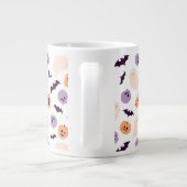 おもしろいキッズハロウィンパターン ジャンボコーヒーマグカップ (裏面)