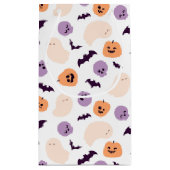おもしろいキッズハロウィンパターン スモールペーパーバッグ (裏面)