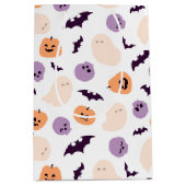 おもしろいキッズハロウィンパターン ミディアムペーパーバッグ (正面)