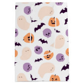 おもしろいキッズハロウィンパターン ミディアムペーパーバッグ (裏面)