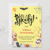 おもしろいキッズハロウィン不気味誕生日の招待を取得しよう 招待状 (正面)