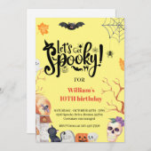 おもしろいキッズハロウィン不気味誕生日の招待を取得しよう 招待状 (正面/裏面)