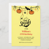 おもしろいキッズハロウィン不気味誕生日の招待を取得しよう 招待状 (正面/裏面)