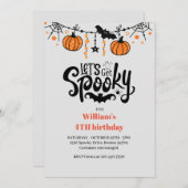 おもしろいキッズハロウィン不気味誕生日 招待状 (正面/裏面)