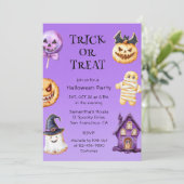 おもしろいキッズハローウィンパーティ招待状 招待状 (スタンド正面)