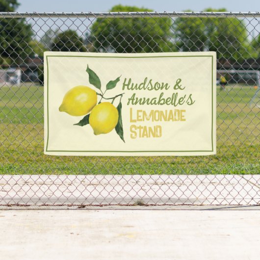 おもしろいキッズビジネスロゴレモネードスタンド 横断幕 (インサイチュ)