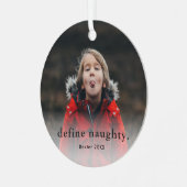 おもしろいキッズファミリー2写真クリスマス メタルオーナメント (正面左)