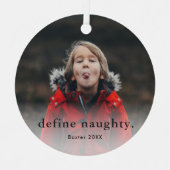 おもしろいキッズファミリー2写真クリスマス メタルオーナメント (正面)