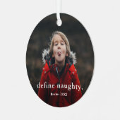 おもしろいキッズファミリー2写真クリスマス メタルオーナメント (正面左)