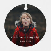 おもしろいキッズファミリー2写真クリスマス メタルオーナメント (正面)