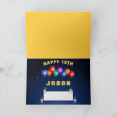 おもしろいキッズプラネット宇宙追加名10誕生日 カード (内部)