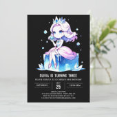 おもしろいキッズプリンセス誕生日 招待状 (スタンド正面)