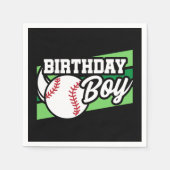 おもしろいキッズベースボールパーティーホーム走誕生日ボーイ スタンダードカクテルナプキン (正面)