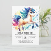 おもしろいキッズホース誕生日 招待状 (スタンド正面)