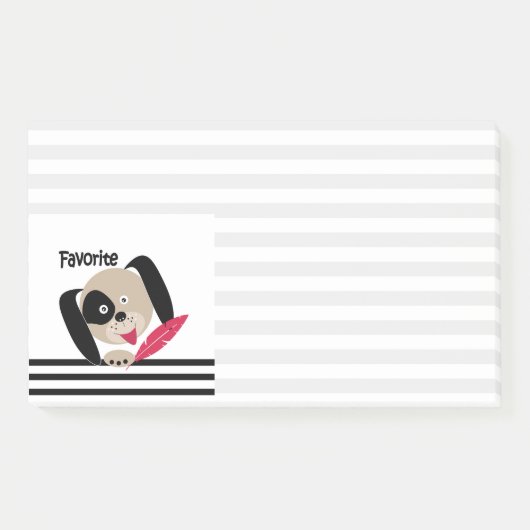 おもしろいキッズマンガお気に入りのー犬の白い子犬 ポストイット (正面)