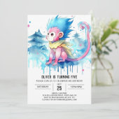 おもしろいキッズモンキー誕生日 招待状 (スタンド正面)