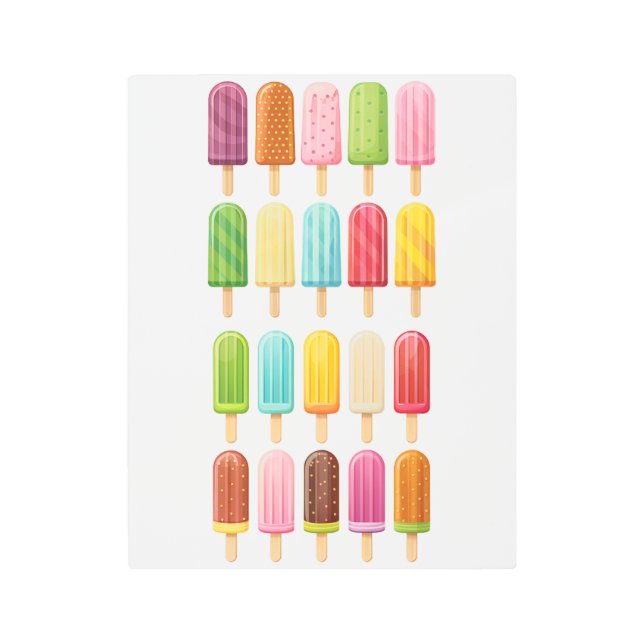 おもしろいキッズルームカラフルかわいいモダンアート メタルプリント (正面)