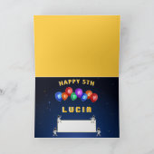 おもしろいキッズ宇宙惑星Name追加5番目の誕生日カード カード (内部)