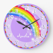 おもしろいキッズ虹の名前パープルウォールクロック