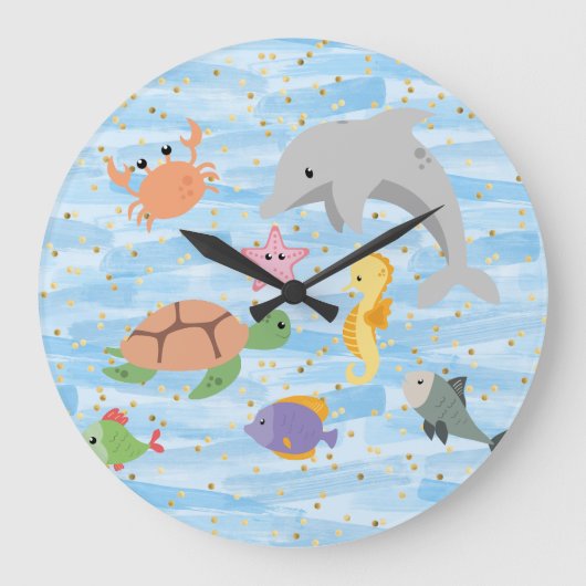 おもしろいキッズ ラージ壁時計 (正面)