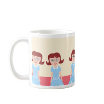 おもしろいキッチイフィフティズギャルカワイイレトロイラストレーション