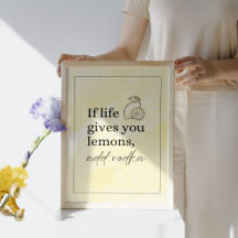 おもしろいキッチンアートのポスター – Life You与え Lemons