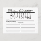おもしろいキッチンガジェットブライダルシャワーレシピカード ポストカード (正面)