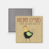 おもしろいキッチンクローズド漫画チキンマグネット マグネット (正面/裏面)
