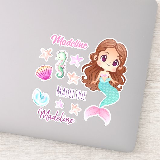 おもしろいキッドの人魚の名前セットシール シール (詳細)