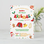 おもしろいキッドマスクリスマスバースデーパーティーホリデーパーティー 招待状 (スタンド正面)