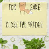 おもしろいキツネ冷蔵庫 キッチンタオル (折り畳み)