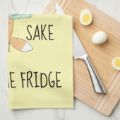 おもしろいキツネ冷蔵庫 キッチンタオル (四つ折り)