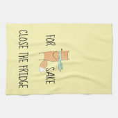 おもしろいキツネ冷蔵庫 キッチンタオル (横)