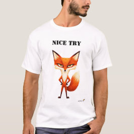 おもしろいキツネTシャツ Tシャツ