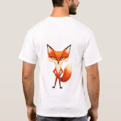 おもしろいキツネTシャツ Tシャツ (裏面)